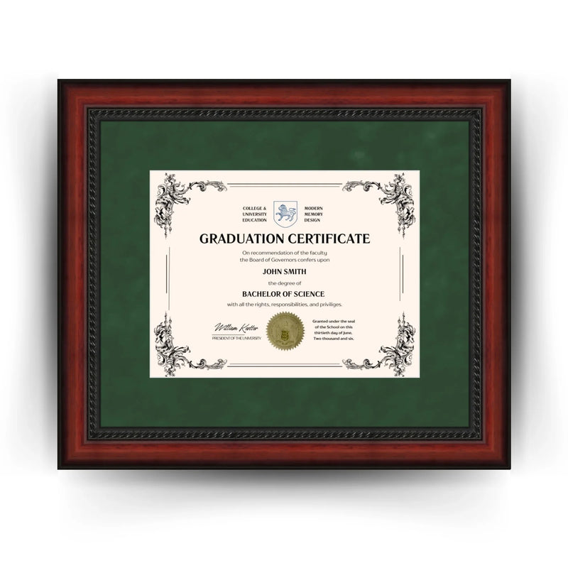 George Mason University Diploma Frame 8.5x11 Certificate Green