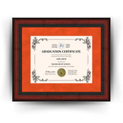 University of Miami Diploma Frame 8.5x11 Certificate Orange