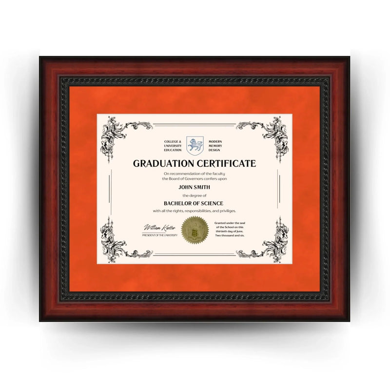 University of Texas Diploma Frame 8.5x11 Certificate Orange