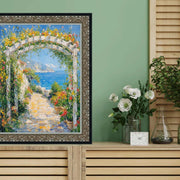 11x17 Frame Floral Antique Silver With Black Lip Picture Frame