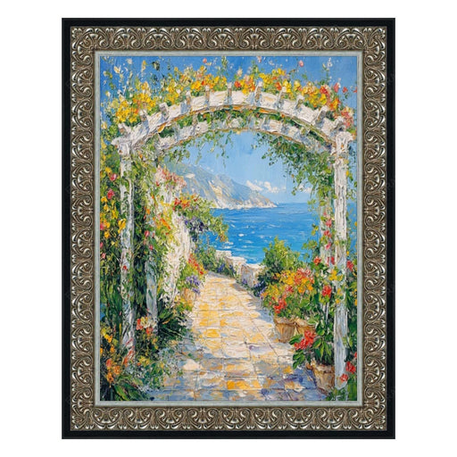 12x18 Frame Floral Antique Silver With Black Lip Picture Frame