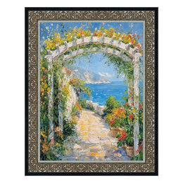 14x18 Frame Floral Antique Silver With Black Lip Picture Frame