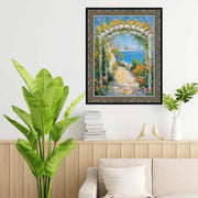 Floral Antique Silver With Black Lip Picture Frame 