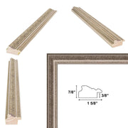 8x10 Frame French Silver Leaf Ornate Picture Frame