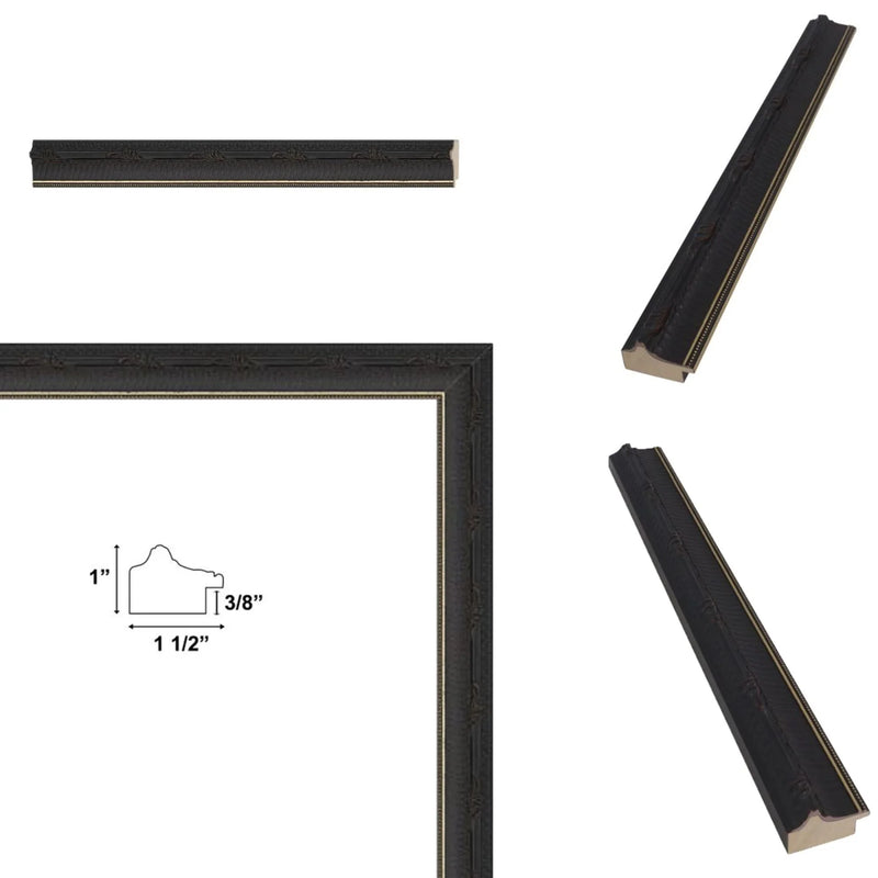 11x17 Frame Funky Gothic Black With Gold Picture Frame