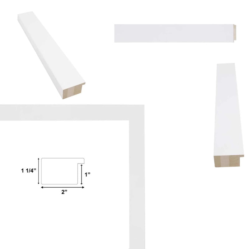 20x20 Frame Gallery Matte White Flat Picture Frame- Wide White Frame