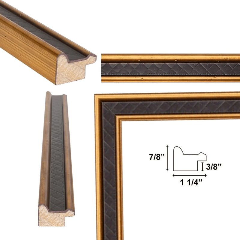 14x18 Frame Gothic Vintage Antique Gold Espresso Picture Frame