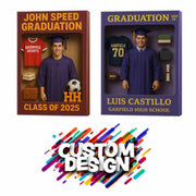 High School Graduation Action Figure Toy box 18x24 Canvas