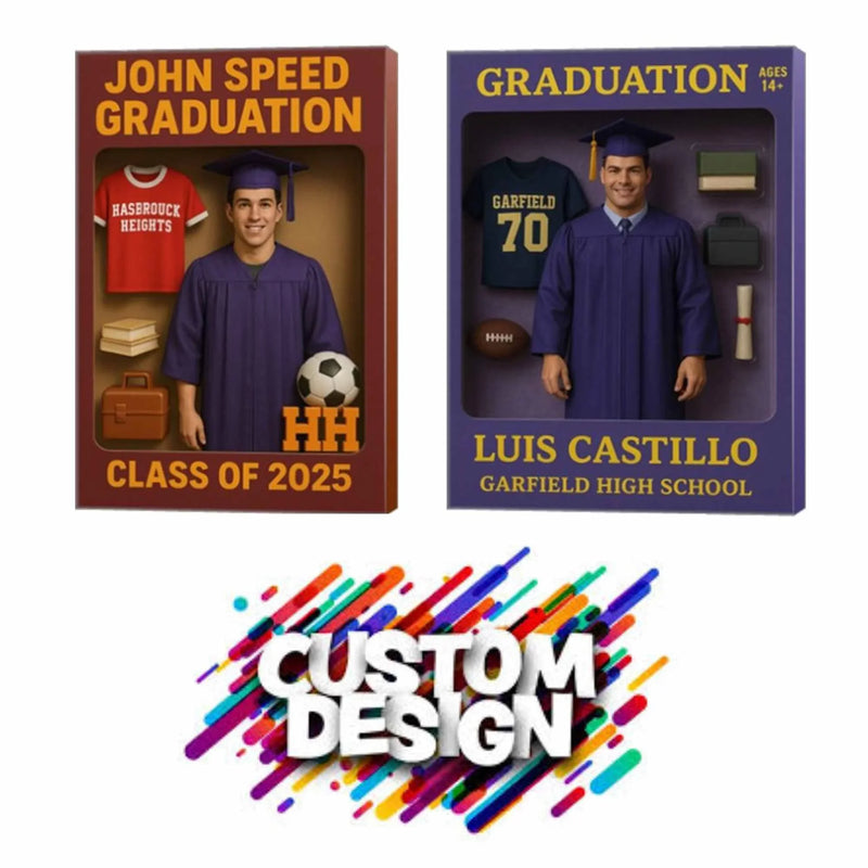 High School Graduation Action Figure Toy box 18x24 Canvas