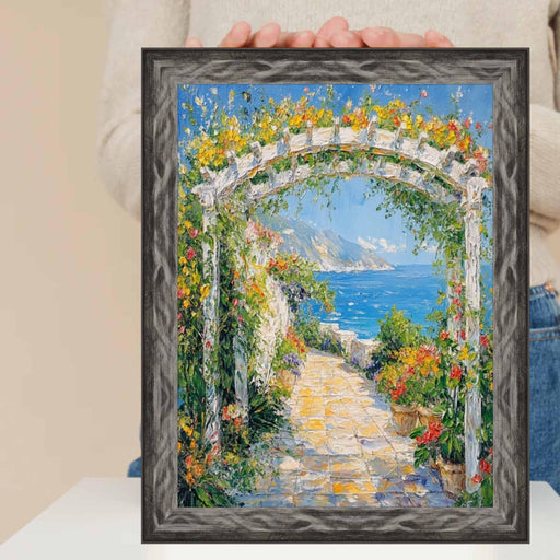 13x16 Frame Gunmetal Slope Glossy Black Picture Frame