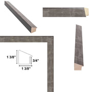 12x36 Frame Gunmetal Slope Silver Pewter Picture Frame