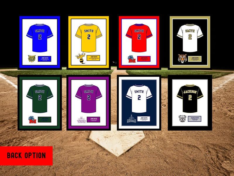 High School Senior Night Girls Softball Baseball Gift Picture frame Jersey 20x24  ModernMemoryDesign.com 