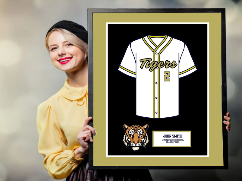 High School Senior Night Girls Softball Baseball Gift Picture frame Jersey 20x24  ModernMemoryDesign.com 