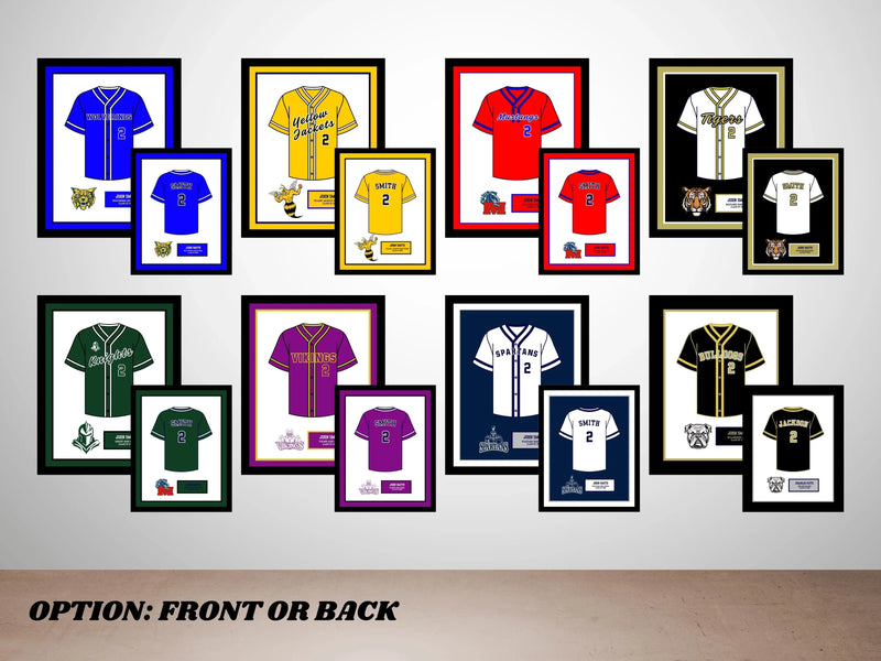 High School Senior Night Girls Softball Baseball Gift Picture frame Jersey 20x24  ModernMemoryDesign.com 