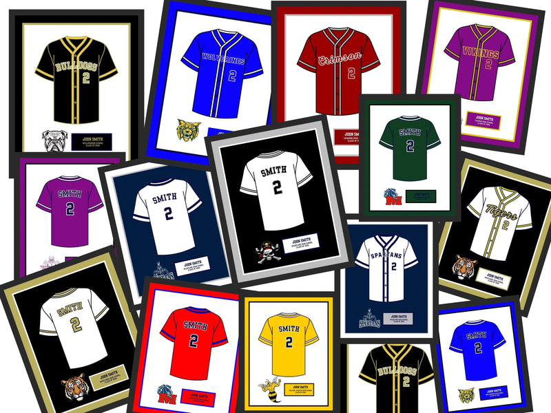 High School Senior Night Girls Softball Baseball Gift Picture frame Jersey 20x24  ModernMemoryDesign.com 