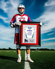 High School Lacrosse Senior Award Night Gift Idea - Jersey Frame Print