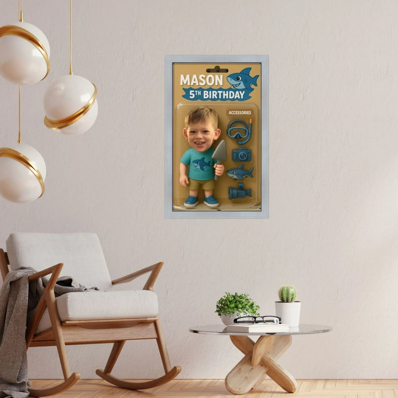 Ai Generated Toy Box character Picture frame - Birthday Sign - Fun gift 18x24