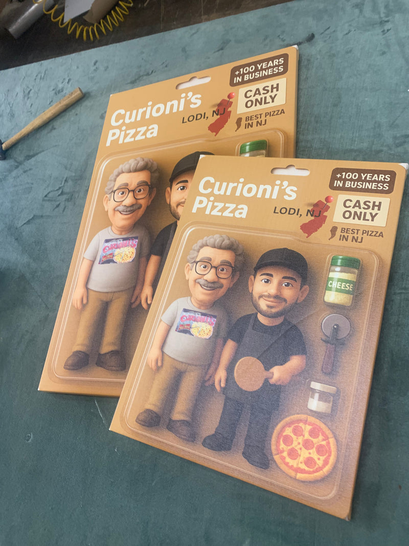Pizza guy Ai generated action figure Toybox 14x20 canvas Art