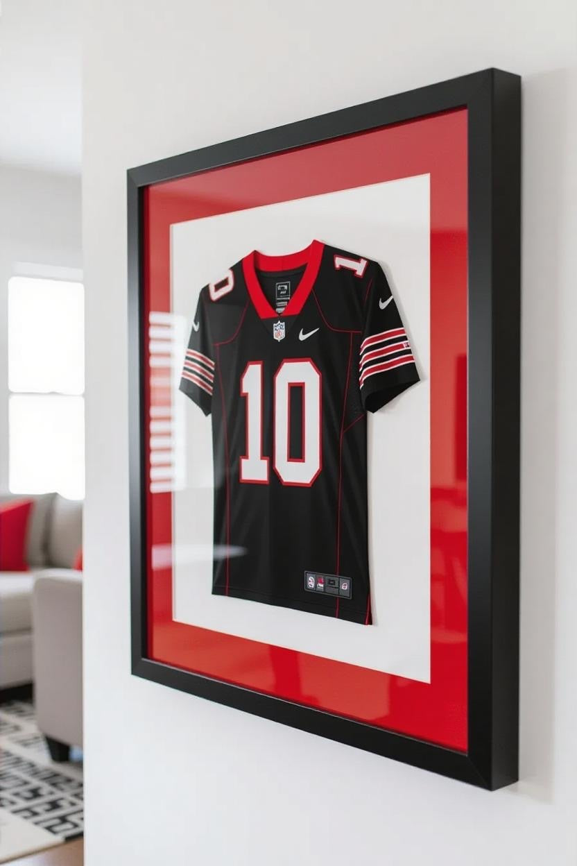 32x40 Black Shadow Box Jersey Frame with UV Protection