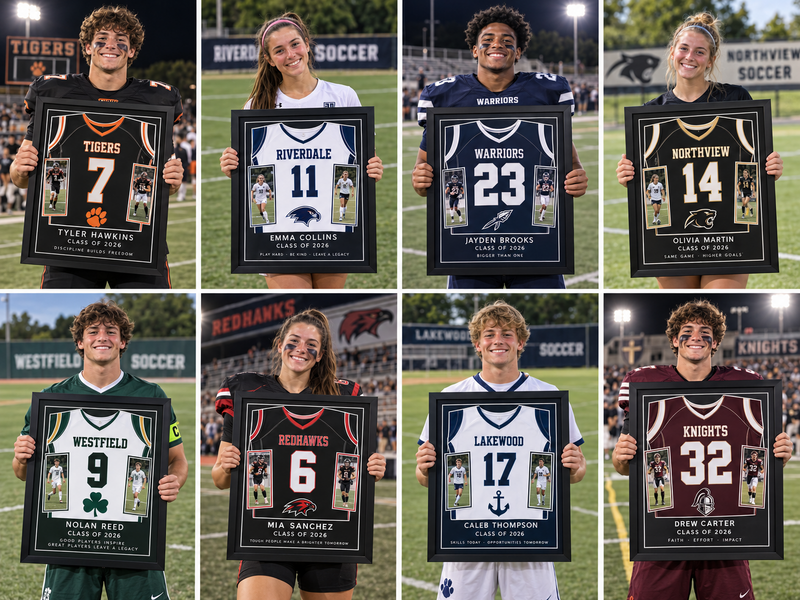Volleyball Jersey Frame — Custom Senior Gift for Athletes - High School Collage