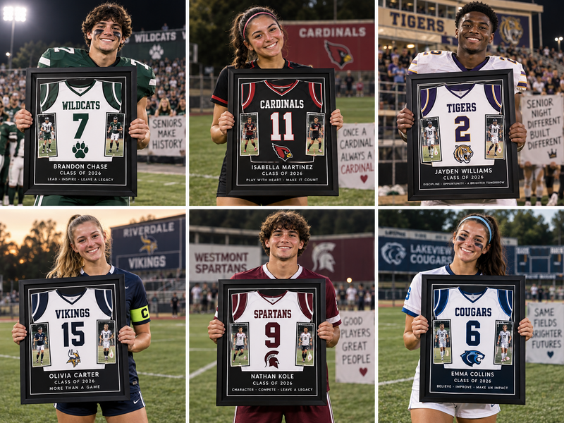 Senior Night Gift — Custom Framed Jersey Print for High School Athletes