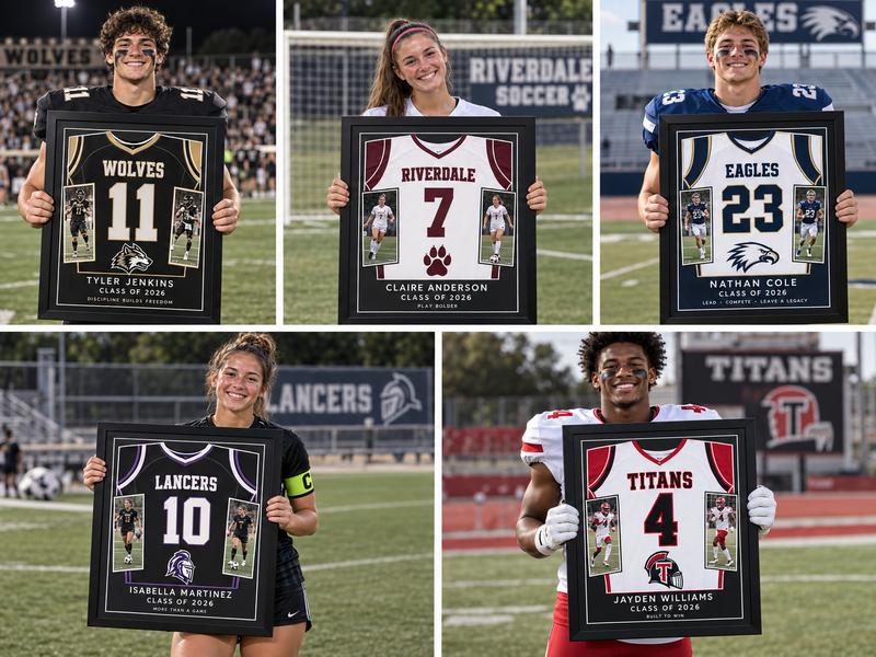 Volleyball Jersey Frame — Custom Senior Gift for Athletes - High School Collage