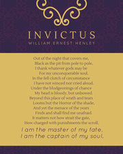 Framed William Ernest Invictus Poem - Elegant Wall Art Print