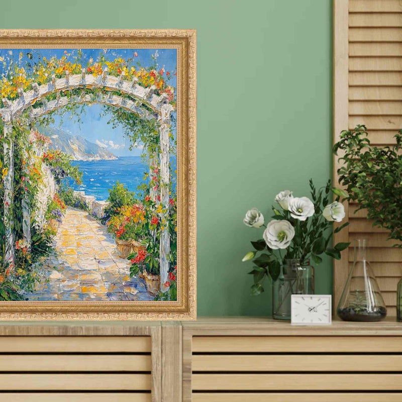 12x36 Frame Italian Bright Gold Beaded Picture Frame