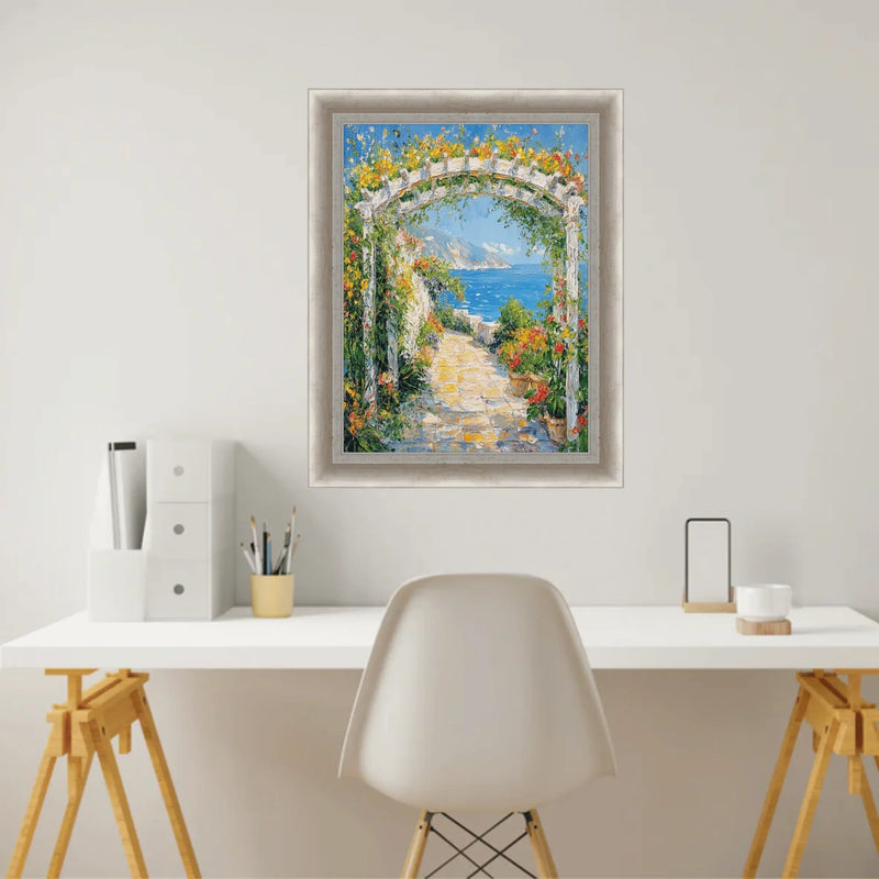 Italian Florentine Silver Leaf Shadow Box Picture Frame 