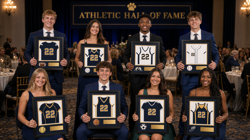 Hall of Fame Career Achievement Frame — Custom Sports Legacy Display