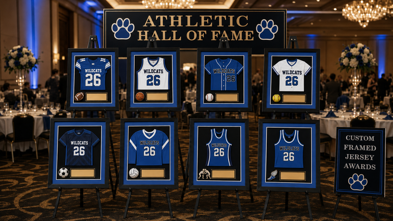 Hall of Fame Career Achievement Frame — Custom Sports Legacy Display