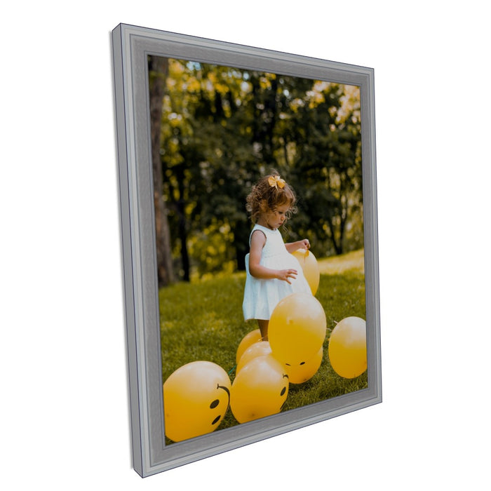 Metallic Silver Picture Frame Industrial Contemporary Modern