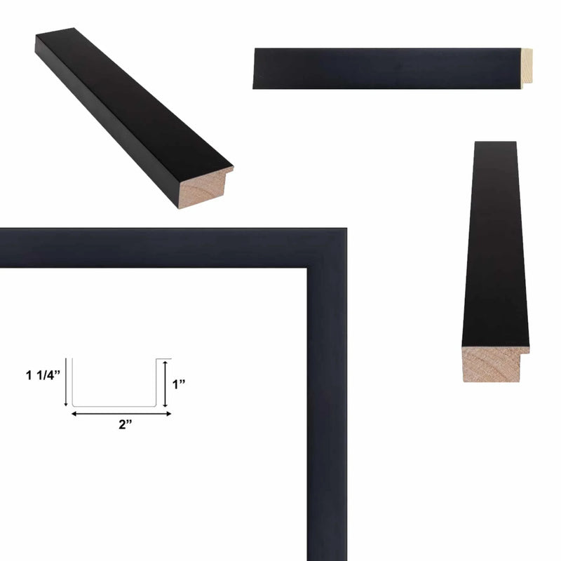 16x24 Frame Modern Gallery Wall Matte Black Flat Picture Frame