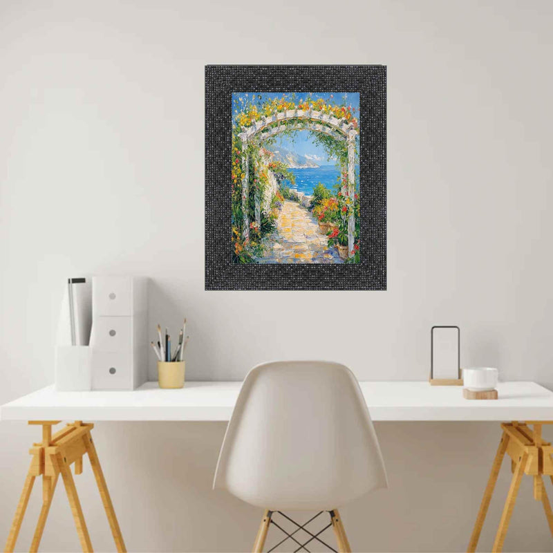 24x36 Frame Modern Retro Glossy Black Glitter Picture Frame