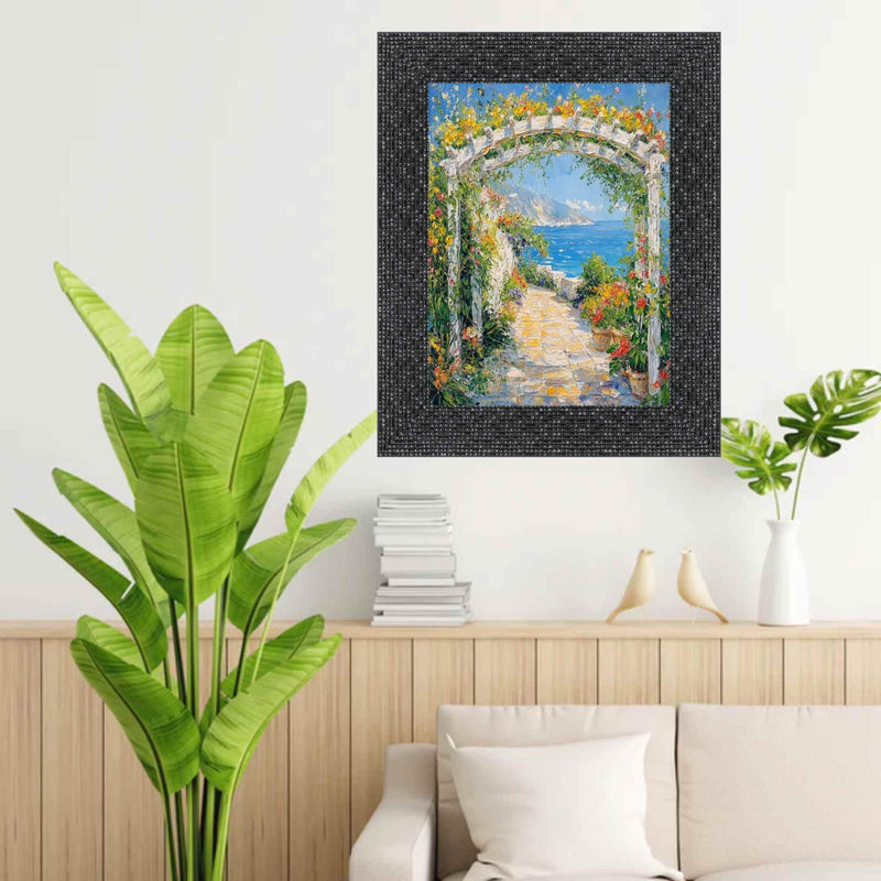 40x40 Frame Modern Retro Glossy Black Glitter Picture Frame