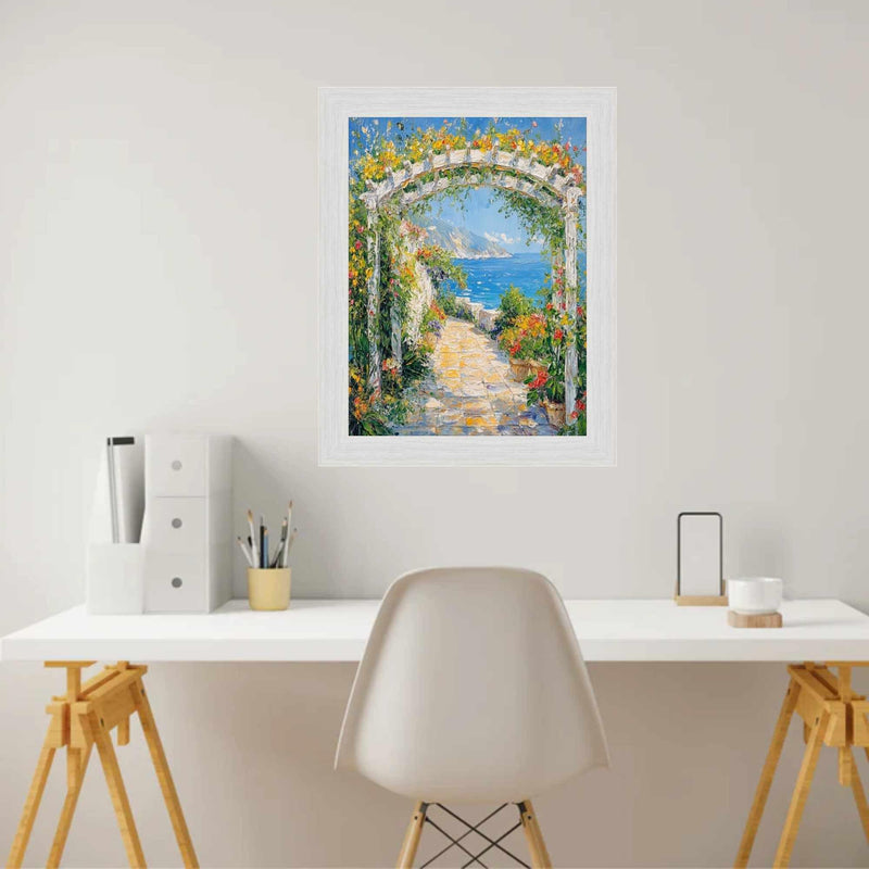 32x48 Frame Modern White Wash Wood Grain Picture Frame