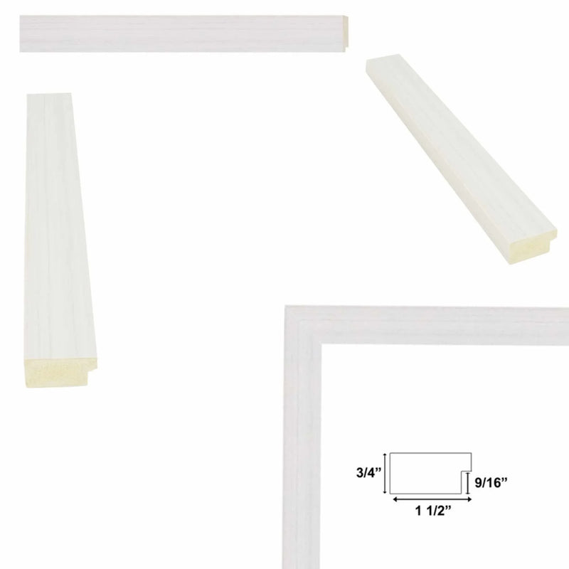 8x10 Frame Modern White Wash Wood Grain Picture Frame