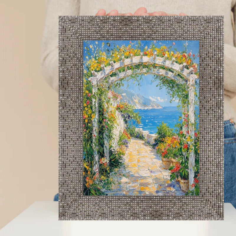 40x50 Frame Modern Wide Glitter Silver Gunmetal Picture Frame