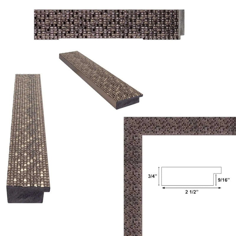 11x13 Frame Modern Wide Glitter Silver Gunmetal Picture Frame