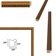 24x24 Frame Narrow Bead Antique Gold Picture Frame