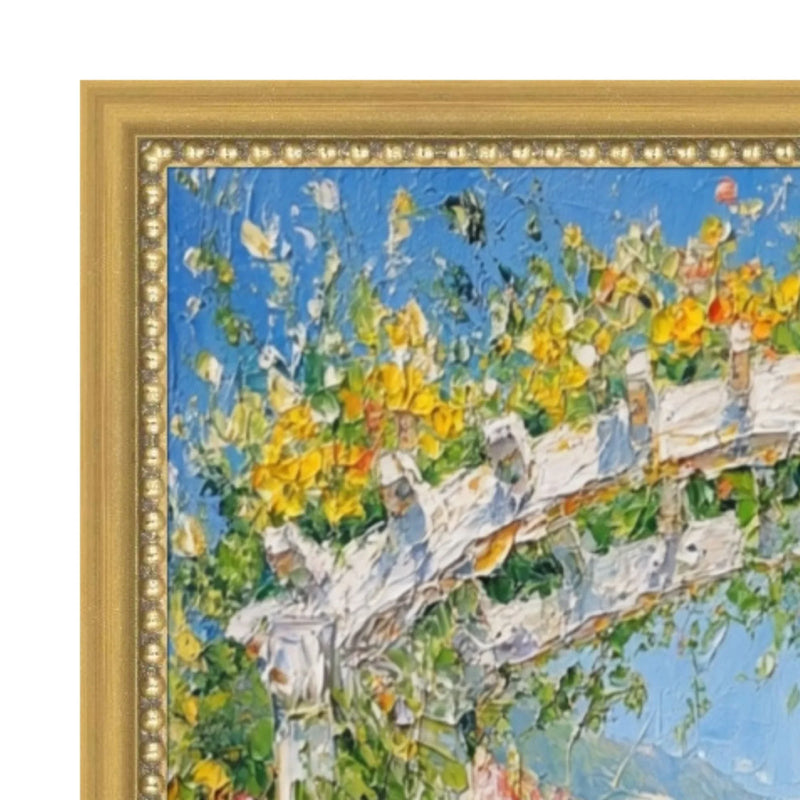 40x40 Frame Narrow Bead Antique Gold Picture Frame