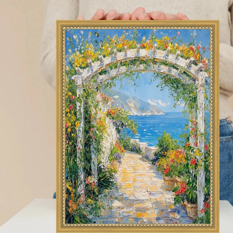 32x48 Frame Narrow Bead Antique Gold Picture Frame