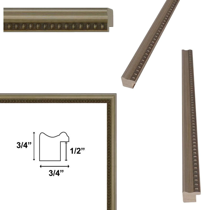 Narrow Beaded Silver Scoop Picture Frame Office Décor