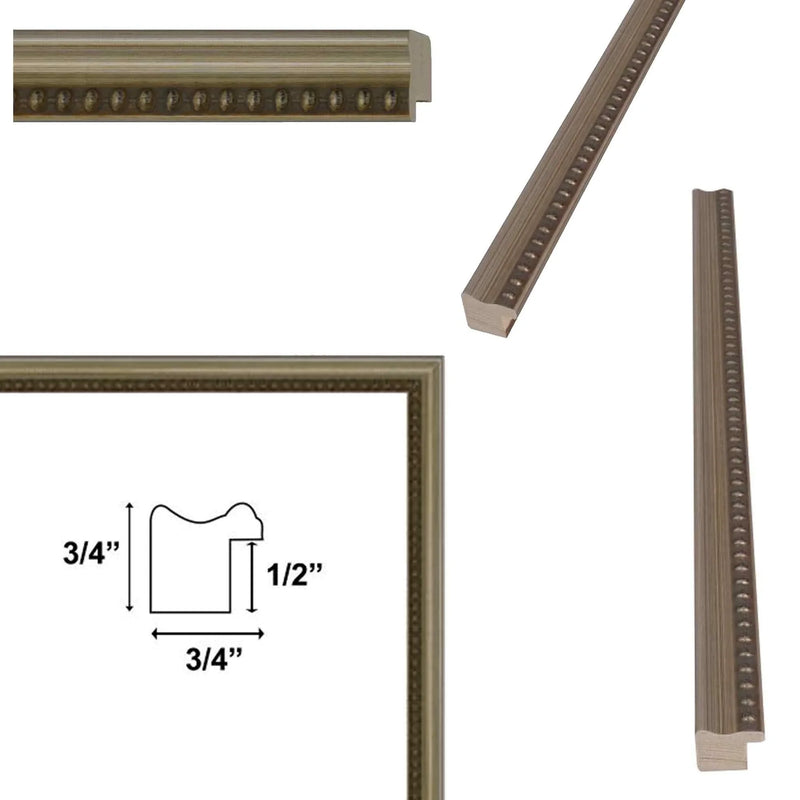 20x30 Frame Narrow Beaded Silver Scoop Picture Frame