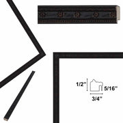 28x28 Frame Narrow Black Stars Picture Frame