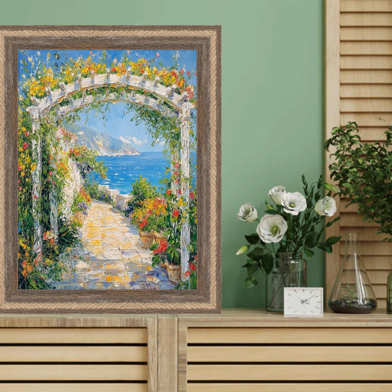 18x18 Frame Nautical Rope Dock Boat Rustic Brown Picture Frame