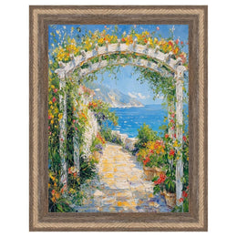 27x40 Frame Nautical Rope Dock Boat Rustic Brown Picture Frame