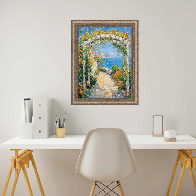 36x36 Frame Nautical Rope Dock Boat Rustic Brown Picture Frame