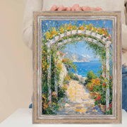 32x24 Frame Nautical Rope Dock Boat Rustic White Wash Picture Frame