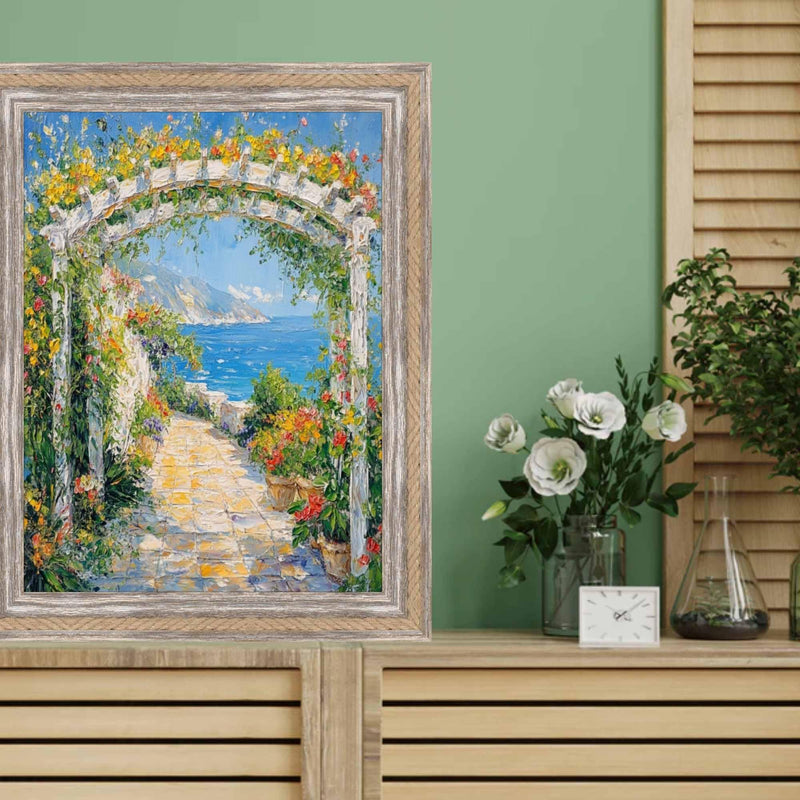 40x40 Frame Nautical Rope Dock Boat Rustic White Wash Picture Frame